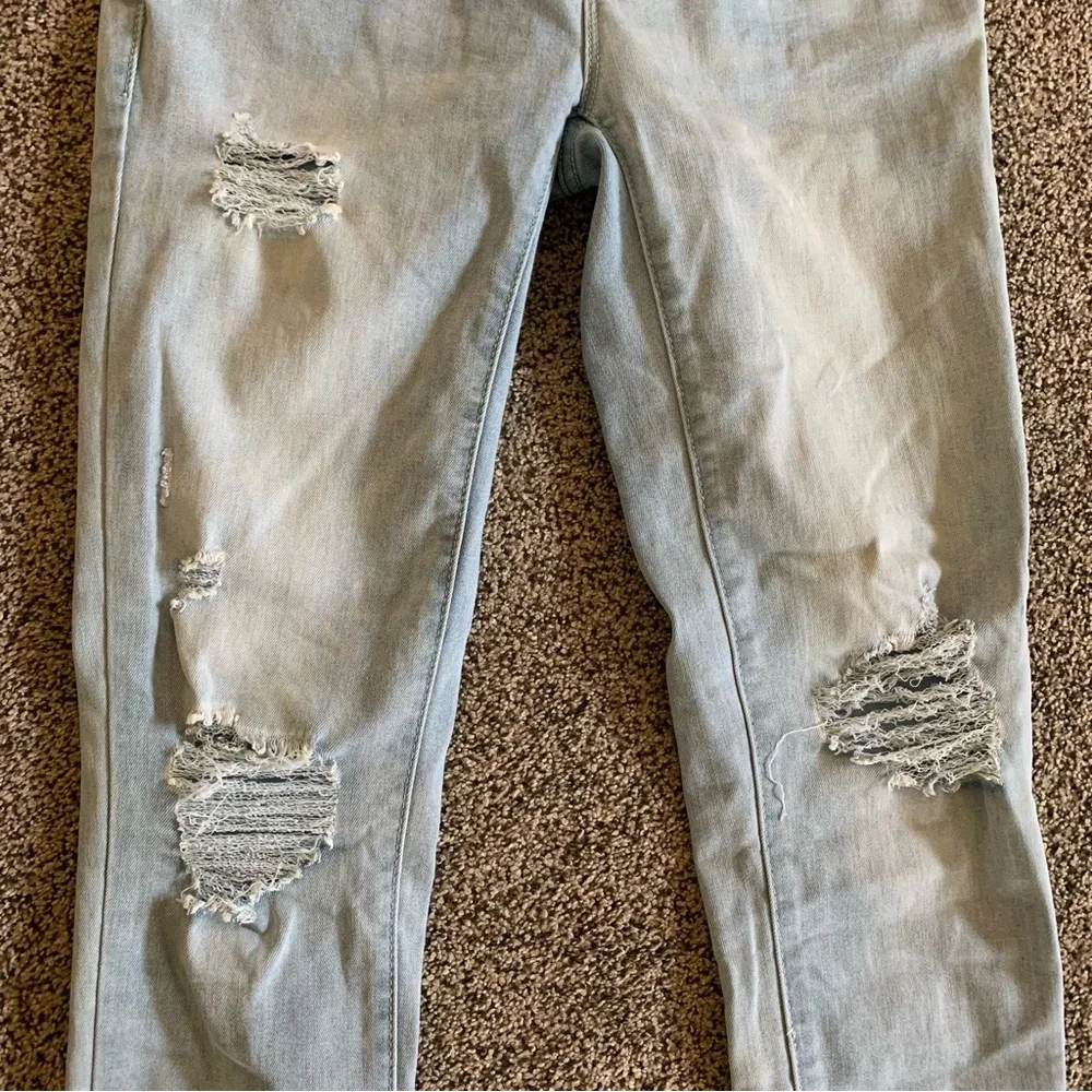 Blanqi Maternity Jeans 4 Over the Belly Light Wash Distressed Women's Jeans - Picture 2 of 9